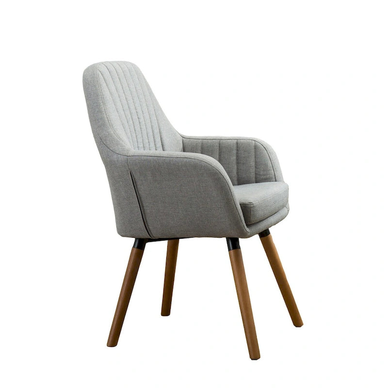 Contemporary Fabric Accent Chair with Deep Tufted Cushion