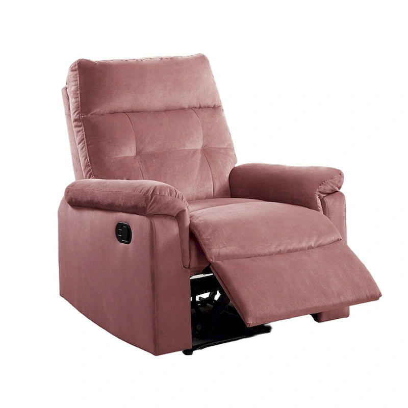 Samt-Relaxsessel mit Knopfheftung und manueller Verstellung