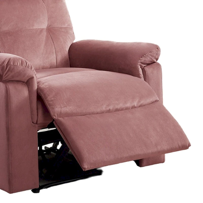 Samt-Relaxsessel mit Knopfheftung und manueller Verstellung