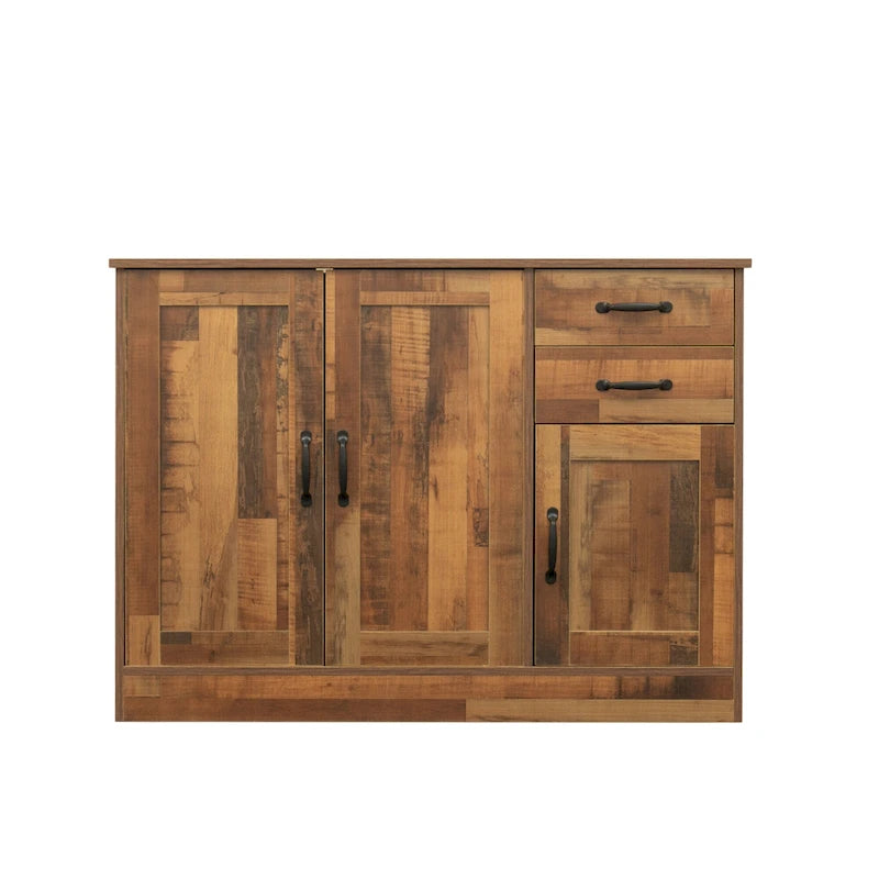 Credenza moderna in legno con 3 ante e 2 cassetti