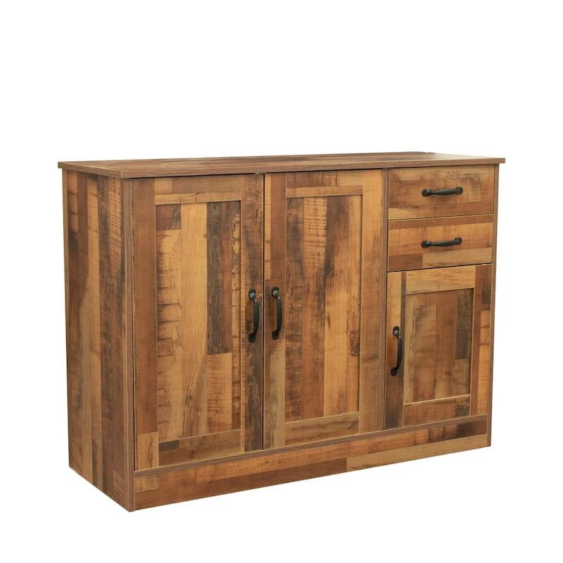 Modern Wood Sideboard Buffet Cabinet with 3 Doors & 2 Drawers