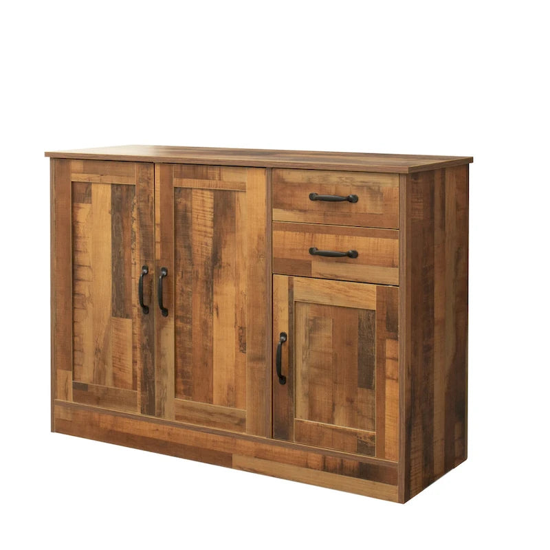Modern Wood Sideboard Buffet Cabinet with 3 Doors & 2 Drawers
