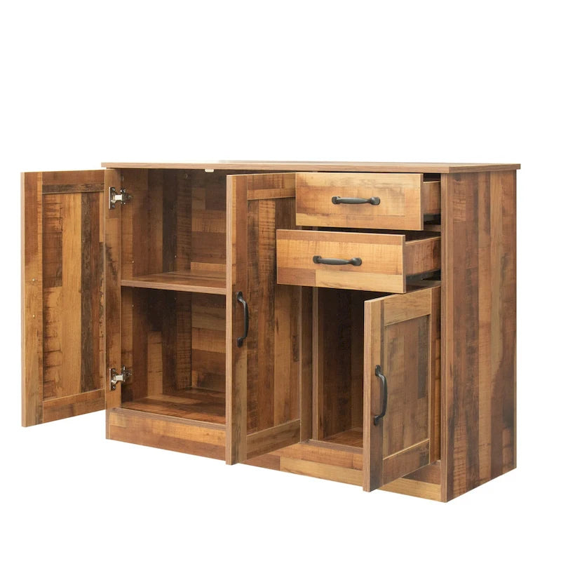 Modern Wood Sideboard Buffet Cabinet with 3 Doors & 2 Drawers