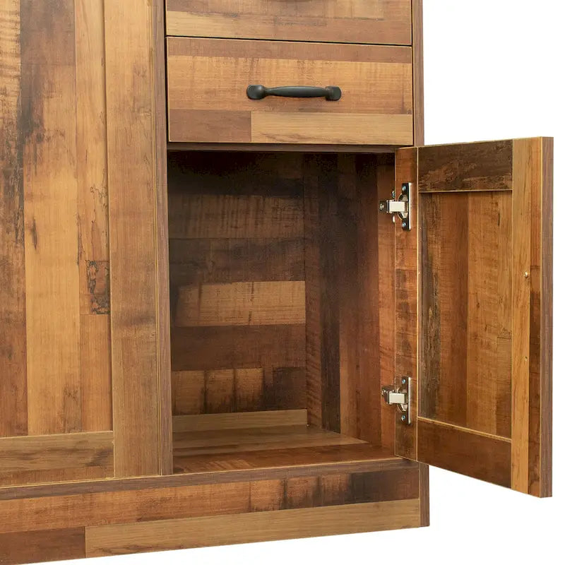 Modern Wood Sideboard Buffet Cabinet with 3 Doors & 2 Drawers