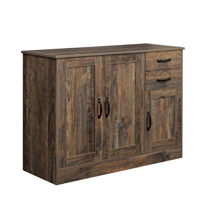 Modern Wood Sideboard Buffet Cabinet with 3 Doors & 2 Drawers