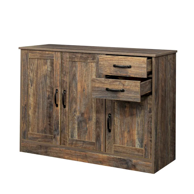 Modern Wood Sideboard Buffet Cabinet with 3 Doors & 2 Drawers