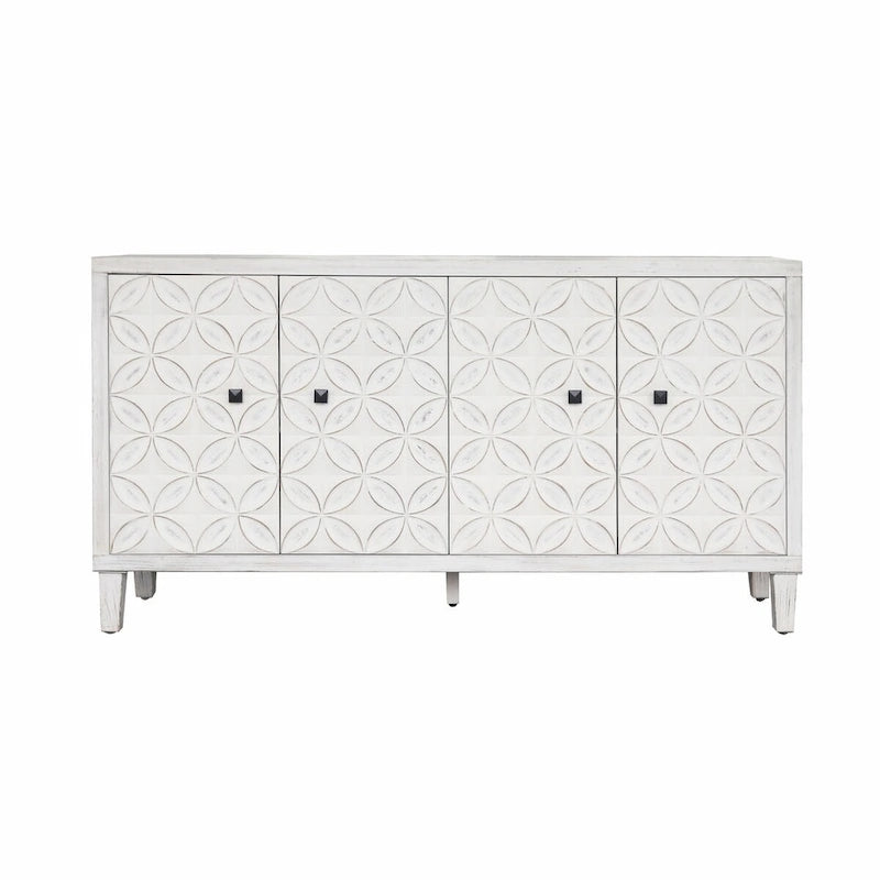 Aparador buffet de madera con 4 puertas y estantes ajustables