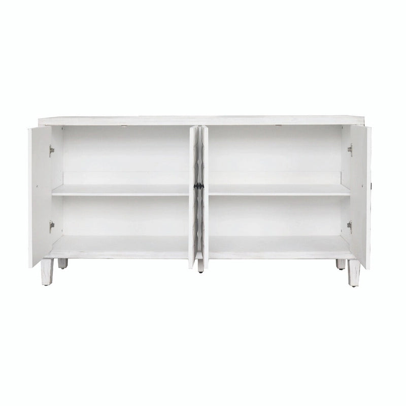 Aparador buffet de madera con 4 puertas y estantes ajustables