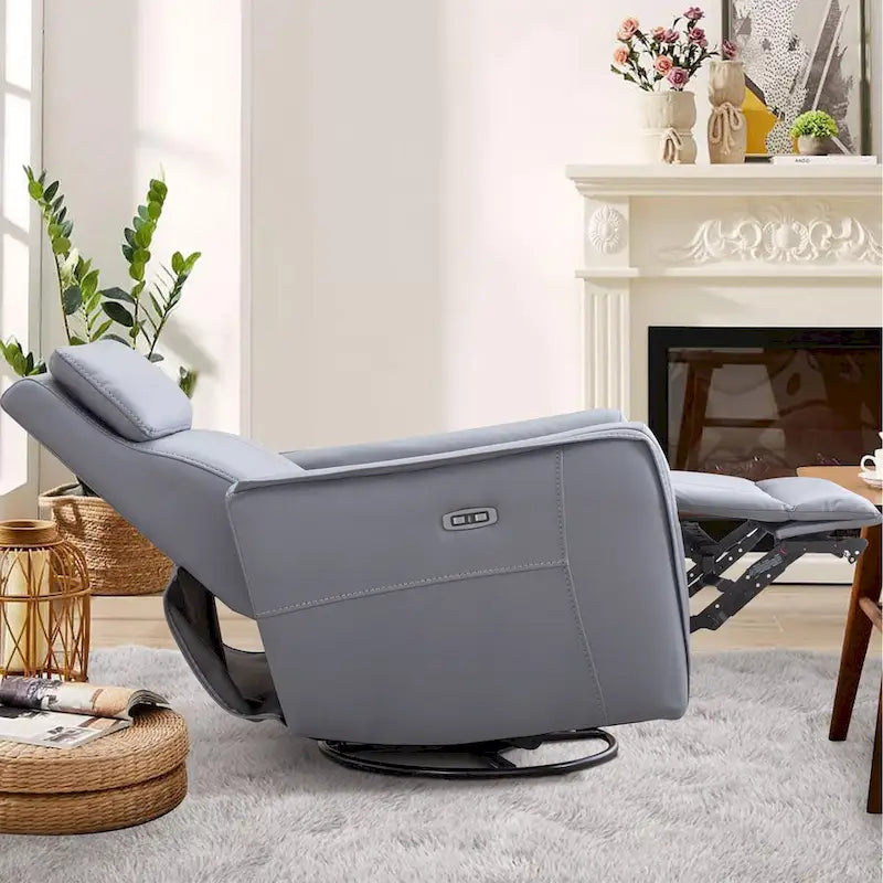 Power Swivel Rocker Recliner Chair with USB Ports