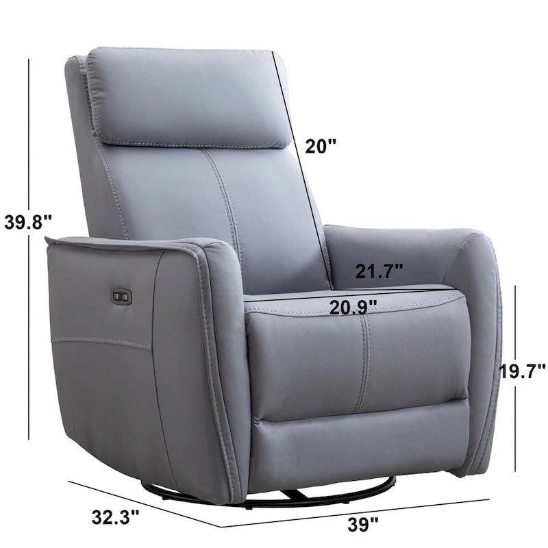 Power Swivel Rocker Recliner Chair with USB Ports