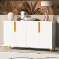 Modern Glossy 4-Door Storage Cabinet with Adjustable Shelves