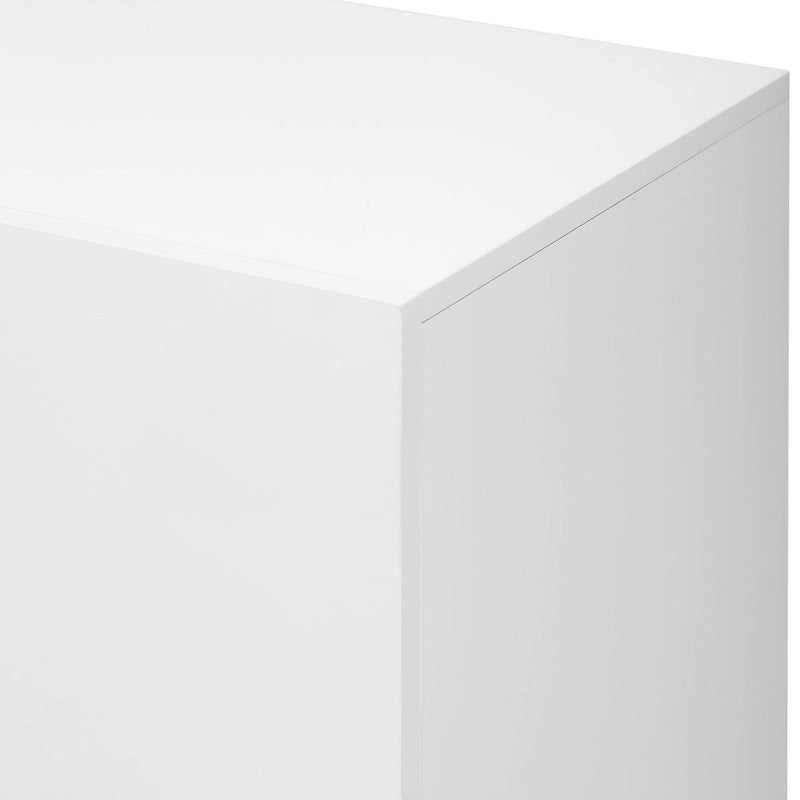 Modern Glossy 4-Door Storage Cabinet with Adjustable Shelves